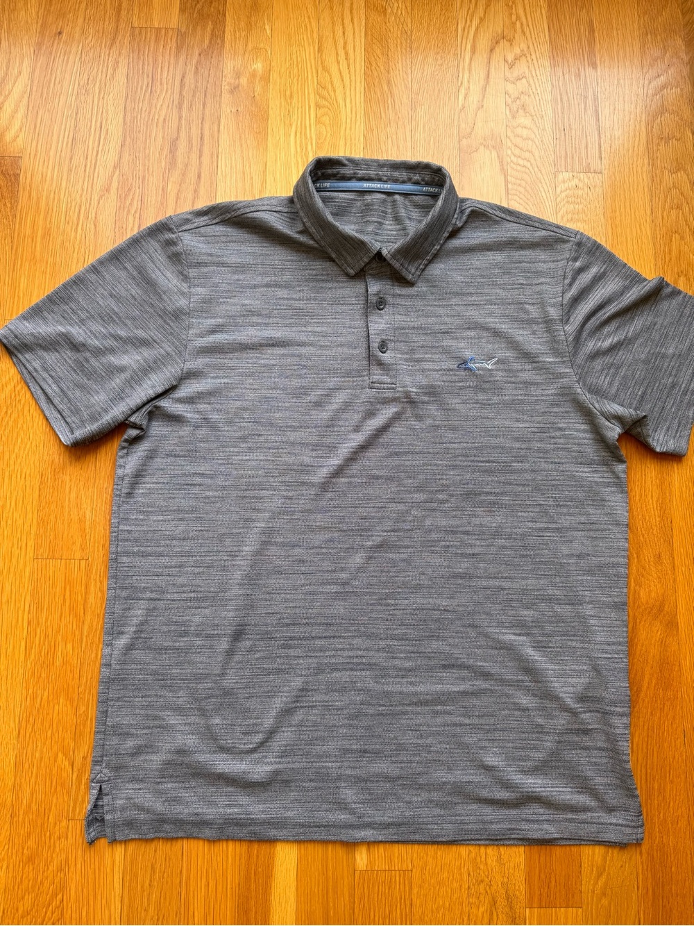 Attack Life Men’s Gray Performance Polo Shirt Size XL Short Sleeve Golf Polo